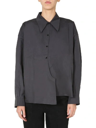 Shop Lemaire Oversize Fit Shirt In Grey