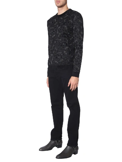 Shop Saint Laurent Oversize Fit Sweater In Black