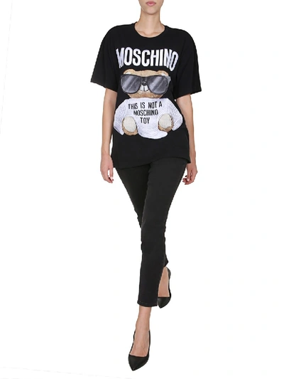 Shop Moschino Oversize Fit T-shirt In Black