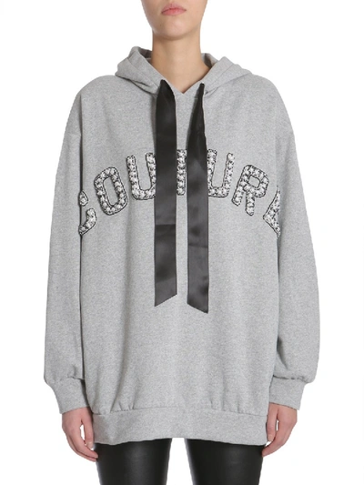Shop Forte Couture Oversized Hooded Sweatshirt In Grey