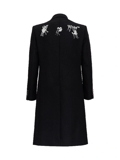 Shop Off-white Ow Long Coat In Black