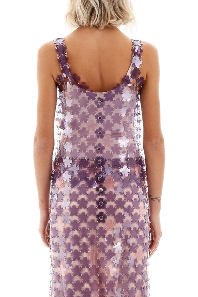 Shop Rabanne Paco  Floral Paillettes Top In Purple Pink