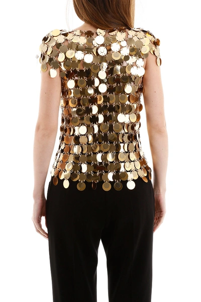 Shop Rabanne Paco  Gold Sequins Top