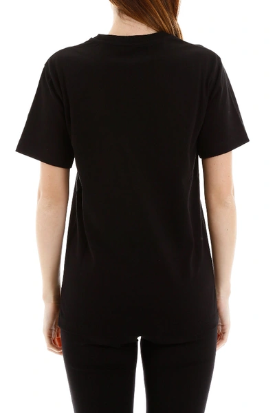 Shop Paco Rabanne T-shirt With Logo On One Shoulder In Black White