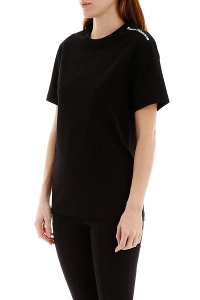 Shop Paco Rabanne T-shirt With Logo On One Shoulder In Black White