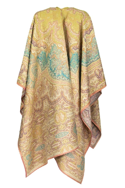 Shop Etro Paisley Pattern Jacquard Cape In Multicolor