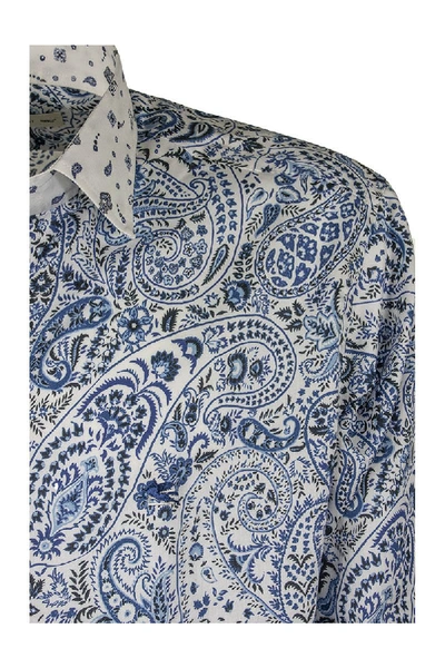 Shop Etro Paisley Print Shirt In Blue