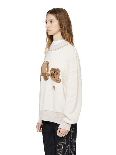 Shop Palm Angels Sweaters In Bianco