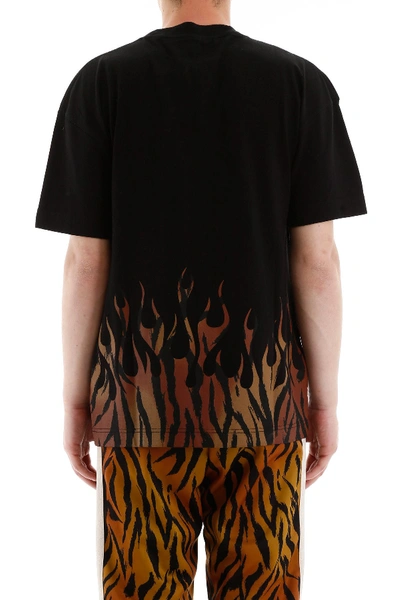 Shop Palm Angels Tiger Flames T-shirt In Black Orange