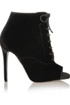 TABITHA SIMMONS Pace Lace-Up Velvet Ankle Boots
