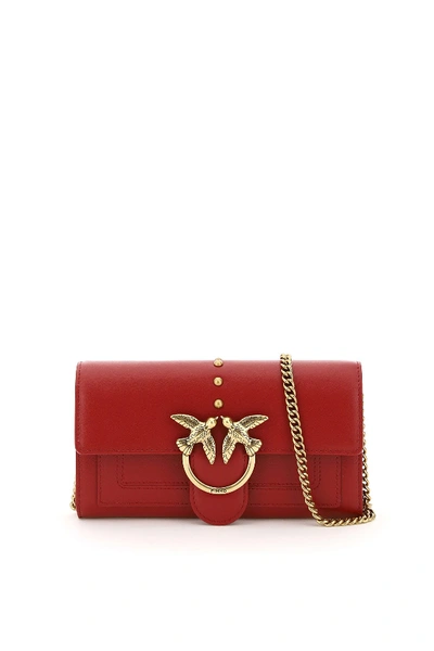 Shop Pinko Love Wallet Simply 2 Bag In Rosso Rubino