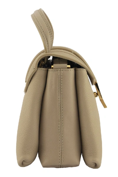 Shop Agnona Pochette Beige Shoulder Bag