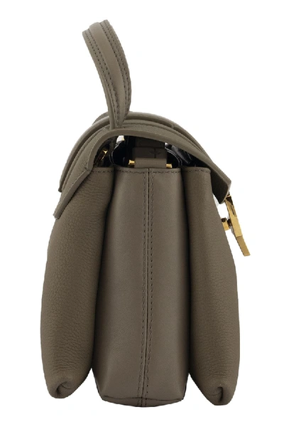 Shop Agnona Pochette Grey Shoulder Bag