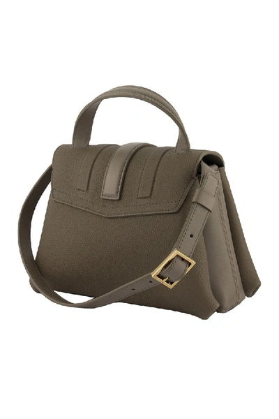 Shop Agnona Pochette Grey Shoulder Bag