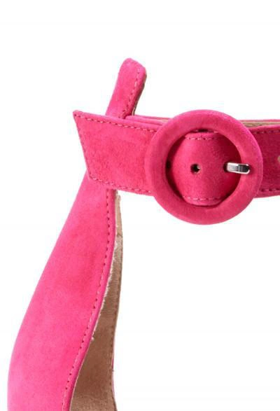 Shop Gianvito Rossi Portofino 70 Sandals In Fuchsia Leather In Nero