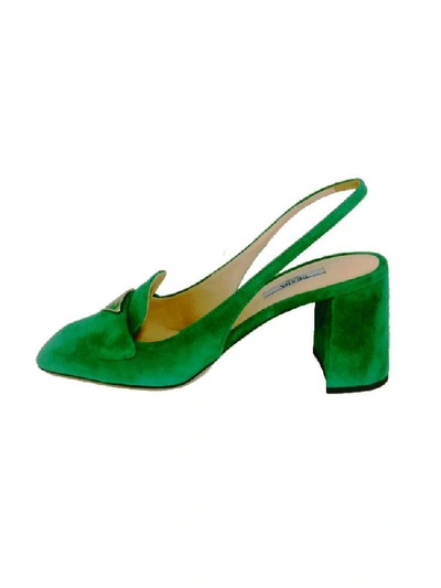 Shop Prada Flat Shoes In Smeraldo