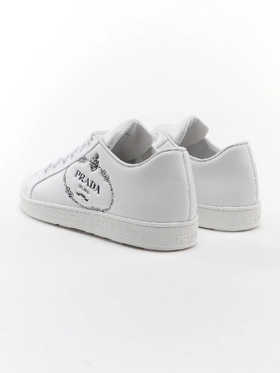 Shop Prada Flat Shoes In Bianco