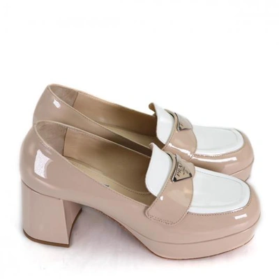 Shop Prada Flat Shoes In Travertino+bianco