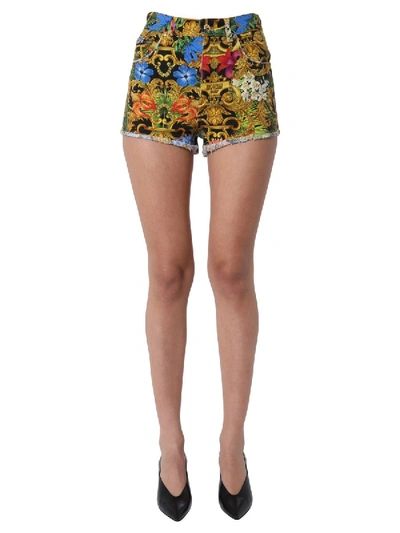 Shop Versace Jeans Couture Printed Shorts In Multicolour