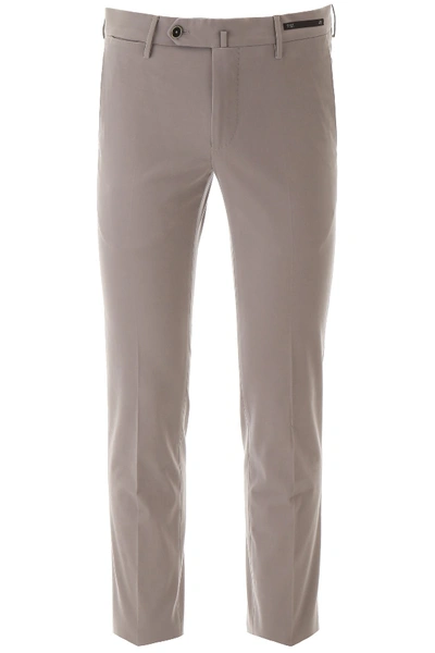 Shop Pt01 Cotton Trousers In Lt Grey