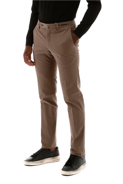 Shop Pt01 Cotton Trousers In Lt Brown