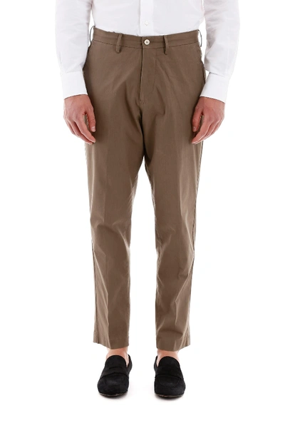 Shop Pt01 Larry Cotton Trousers In Tortora
