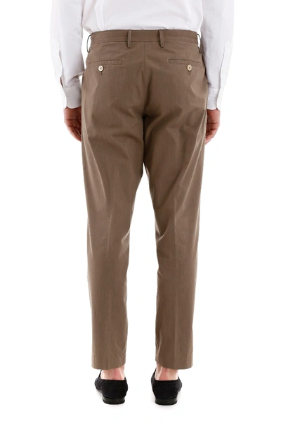 Shop Pt01 Larry Cotton Trousers In Tortora
