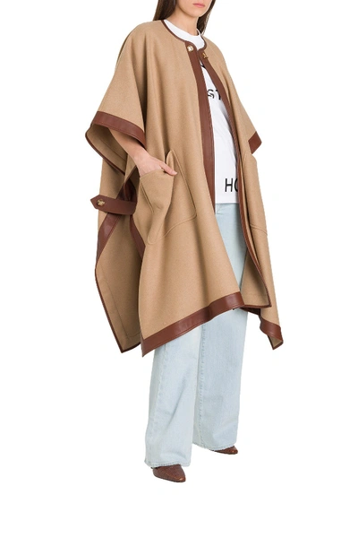 Shop Burberry Pyecombe Cape In Beige
