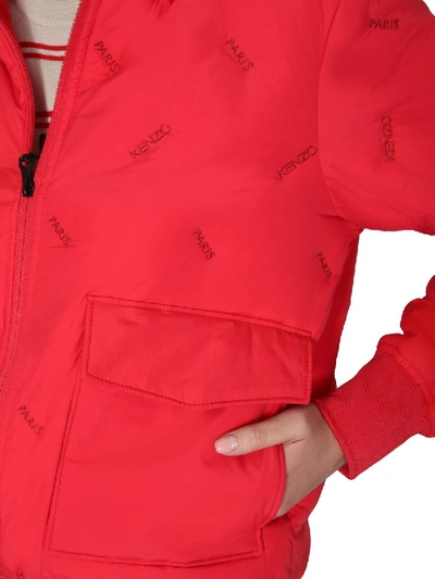 Shop Kenzo Quilted Down Jacket In Red