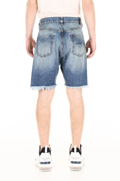 Shop R13 Cross-over Denim Shorts In Jasper W Paint Smudge