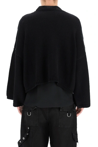 Shop Raf Simons Rs Intarsia Sweater In Black