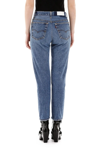 Shop Re/done High Rise Sankle Crop Jeans In Indigo