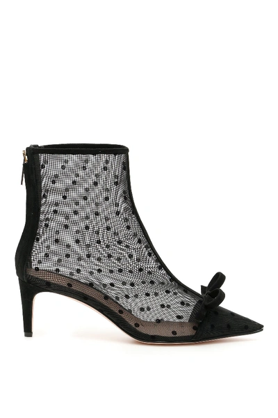 Shop Red Valentino Plumetis Booties In Nero