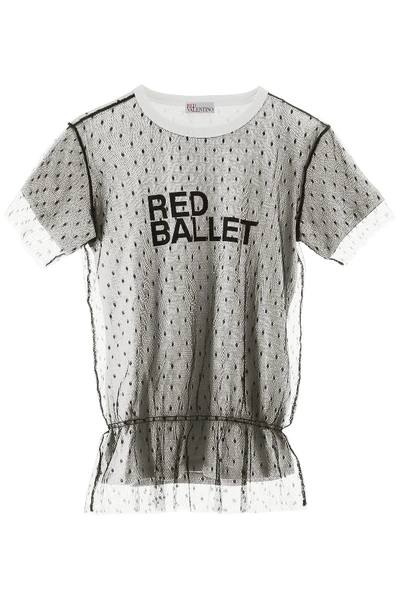 Shop Red Valentino Red Ballet T-shirt In Bianco Nero