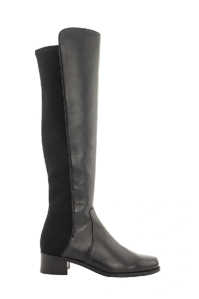 Stuart Weitzman Keelan City Microstretch And Leather Knee Boots In Black