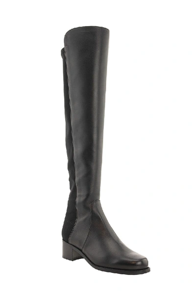 Stuart Weitzman Keelan City Microstretch And Leather Knee Boots In Black