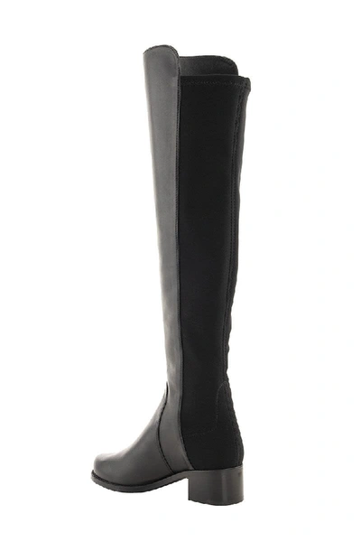 Stuart Weitzman Keelan City Microstretch And Leather Knee Boots In Black