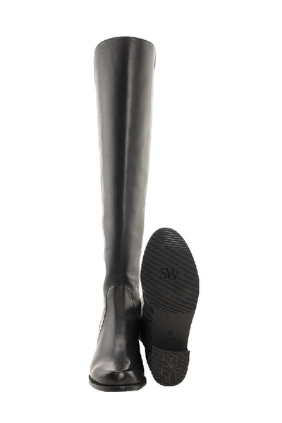 Stuart Weitzman Keelan City Microstretch And Leather Knee Boots In Black