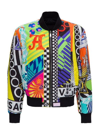 Shop Versace Reverseble Baroque Bomber Jacket In Multicolor