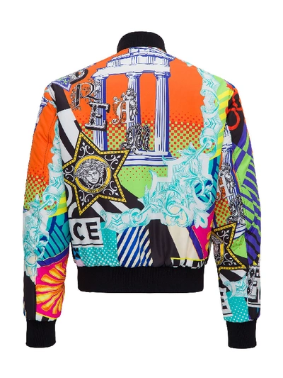 Shop Versace Reverseble Baroque Bomber Jacket In Multicolor