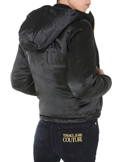Shop Versace Jeans Couture Reversible Down Jacket In Black