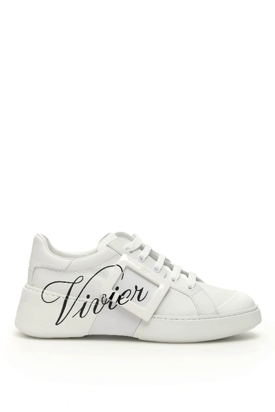 Shop Roger Vivier Call Me Vivier Viv Skate Sneakers In Bianco