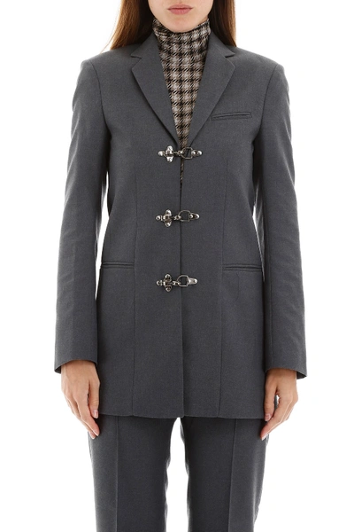 Shop Rokh Hook Blazer In Dark Grey