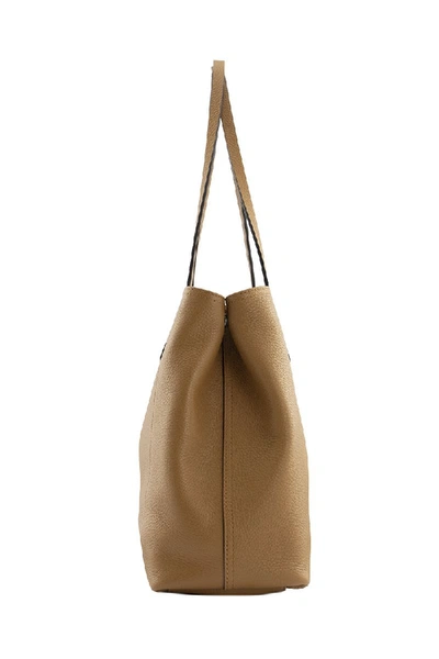 Shop Longchamp Roseau Shoulder Bag L In Natural