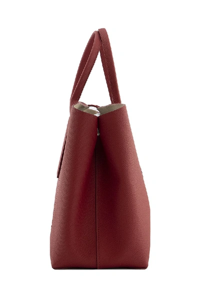 Shop Longchamp Roseau Top Handle Bag L In Red