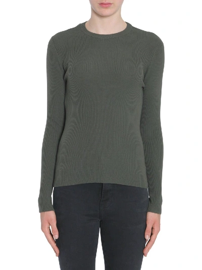 Shop Moschino Round Collar Sweater In Military Green