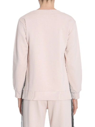 Shop Mm6 Maison Margiela Round Collar Sweatshirt In Pink