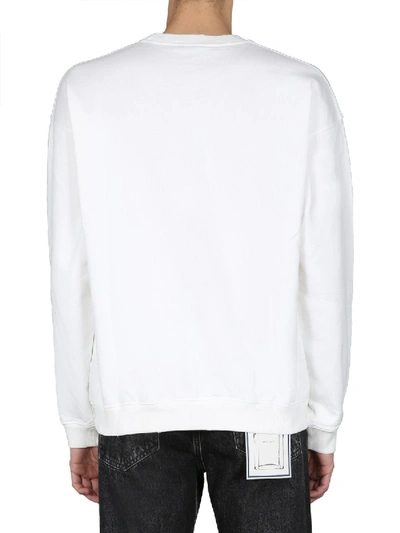 Shop Versace Round Neck Sweatshirt In White