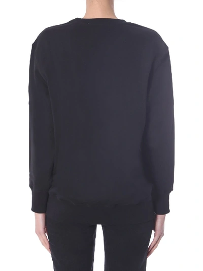 Shop Msgm Round Neck Sweatshirt In Black
