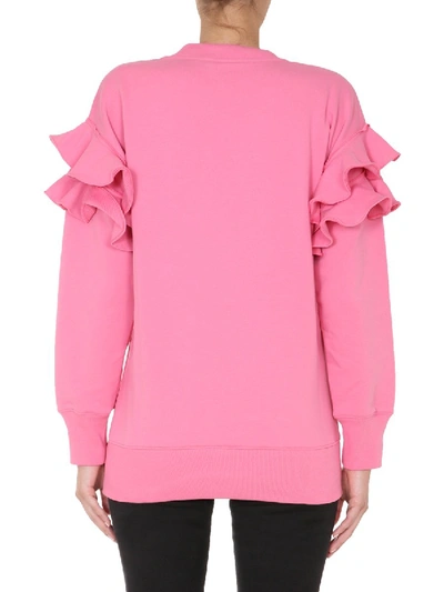 Shop Moschino Round Neck Sweatshirt In Pink